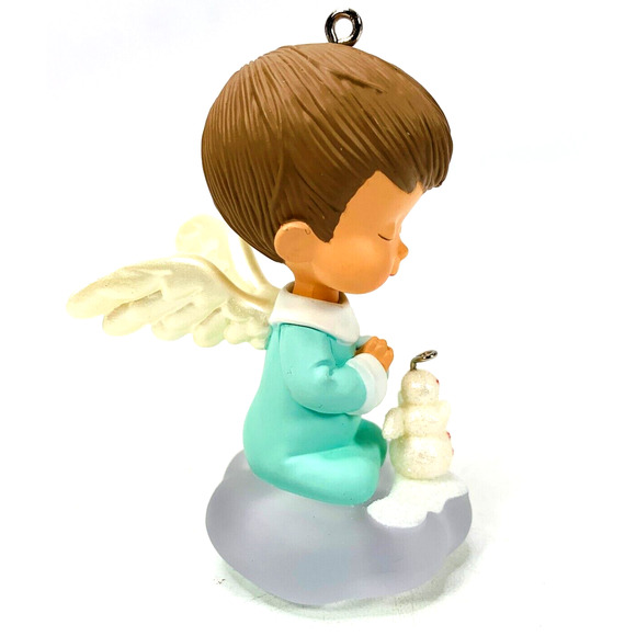 Hallmark Mary's Angels SNOWBALL Keepsake Ornament‎ 2007 Series #20 Blue Snowman - Picture 5 of 11